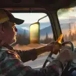 A man driving a truck while holding a beer, reflecting the types of DUI behavior addressed in the PA Supreme Court ruling on ARD and sentencing.